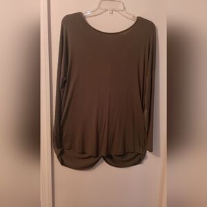Olive Long Sleeve Women's Tunic Top